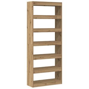 vidaXL Шкаф за книги 6 нива 80 x 30 x 198 см Инженерна дървесина Дъб
