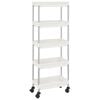 vidaXL Кухненска количка на 5 нива, бяла, 42x29x128 см, желязо и ABS