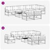 vidaXL Комплект дивани за открито 9 pcs Натурален и Крема