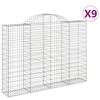 vidaXL Габионни кошници арка 9 бр 200x30x140/160 см поцинковано желязо