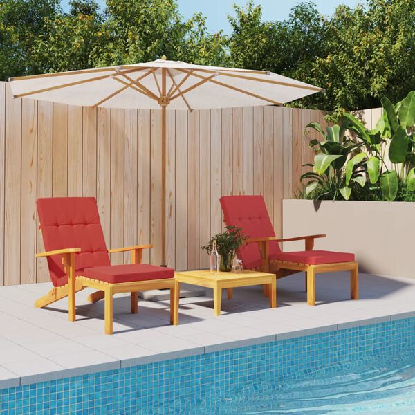 vidaXL Възглавници за столове шезлонги 2 бр червени Оксфорд плат