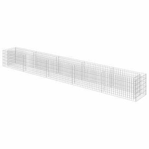 vidaXL Габион повдигната леха, поцинкована стомана, 450x50x50 cм