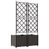 vidaXL Градинска саксия 2 pcs Кафяво 80 x 40 x 143 см Пластмаса