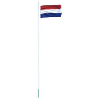 vidaXL Флаг на Нидерландия и алуминиев флагщок, 6,2 м