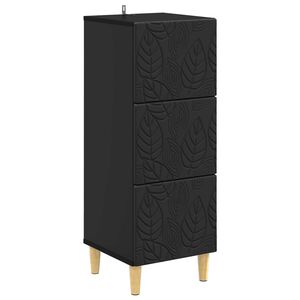 vidaXL Чекмеджетен шкаф Черно 33 x 34,5 x 90 см Инженерна дървесина