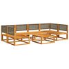 vidaXL Градински комплект дивани, 7 части, с възглавници, дърво, акация и ратан