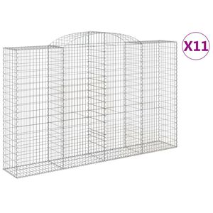 vidaXL Габионни кошници арка 11 бр 300x50x180/200см поцинковано желязо