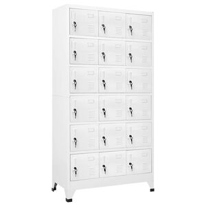 vidaXL Заключващ се шкаф с 18 отделения, метал, 90x40x180 см