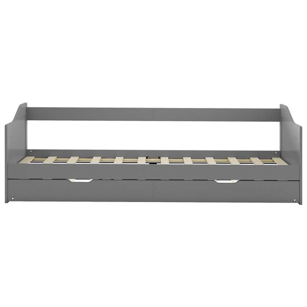 vidaXL Рамка за легло разтегателен диван сива борово дърво 90x200 см