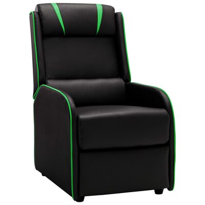 vidaXL Регулируем стол, черно и зелено, изкуствена кожа