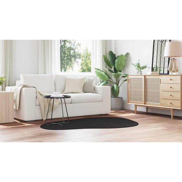 vidaXL Килим HUARTE Черно 120 x 170 cm Полиестер