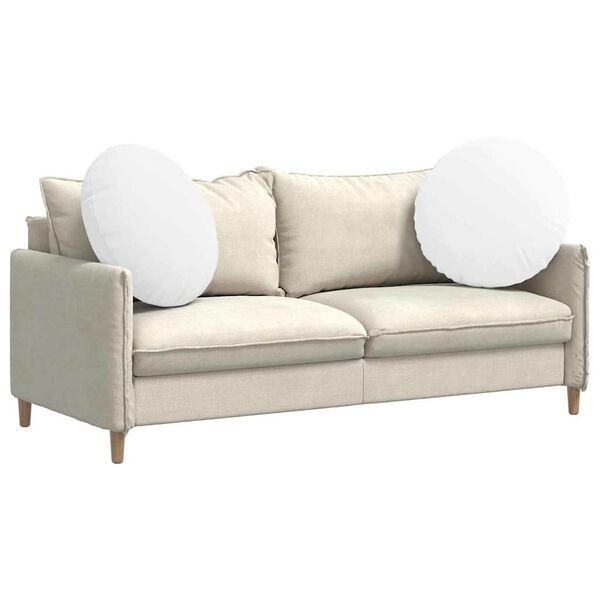 vidaXL Възглавници за седалки 2 pcs Бяло &Oslash;60 x 21 см текстил