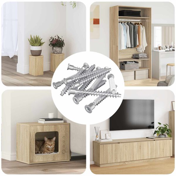 vidaXL Винтове confirmat 12 pcs Сребрист &Oslash;7 x 58 мм Метал