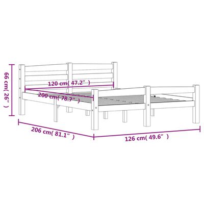 vidaXL Рамка за легло, бор масив, 120х200 см