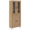 vidaXL Висок шкаф 2 pcs Дъб 69,5 x 34 x 180 см Инженерно дърво