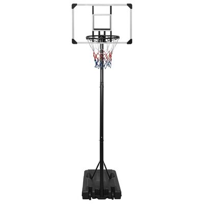 vidaXL Баскетболна стойка, прозрачна, 235-305 см, поликарбонат