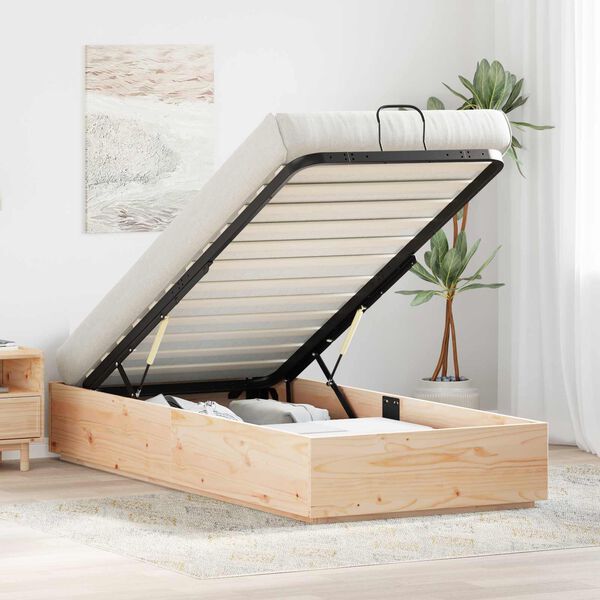 vidaXL Отоманско легло Естествен 80 x 200 cm Масивна боровина