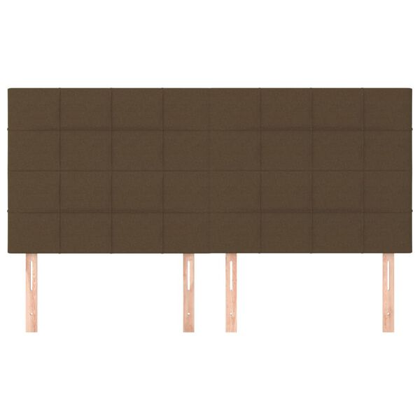 vidaXL Табла за легло, тъмнокафява, 200x5x118/128 см, плат