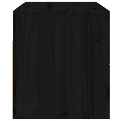 vidaXL Нощно шкафче за стенен монтаж, черно, 50x36x40 см