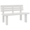 vidaXL Градинска пейка, бяла, 110x52x71 см, полипропилен
