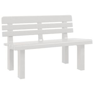 vidaXL Градинска пейка, бяла, 110x52x71 см, полипропилен