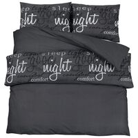 vidaXL Комплект спално бельо, черно, 135x200 см, памук