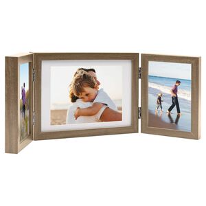 vidaXL Тройна фоторамка колаж светлокафява 22x15 cm+2x(10x15 cm)