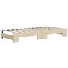 vidaXL Канапе с изтеглящо легло и чекмеджета кремаво 100x200 см плат