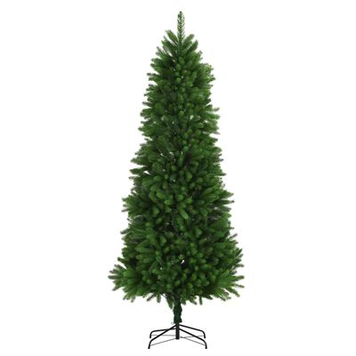 vidaXL Изкуствена коледна елха с LED, 240 см, зелена