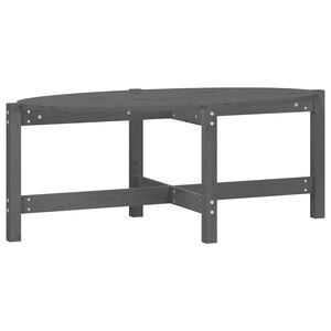 vidaXL Кафе маса, Сиво, 118x63x45 см, борово дърво масив