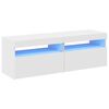 vidaXL ТВ шкафове с LED осветление 2 бр бели 60x35x40 см