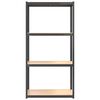 vidaXL Стелажи с 4 рафта, 4 бр, антрацит, стомана и инженерно дърво