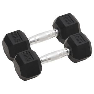 vidaXL Дъмбели, 2 бр, 12 кг, изцяло от чугун