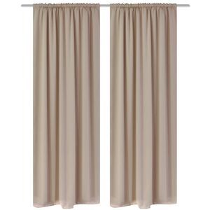 130374 2 pcs Cream Slot-Headed Blackout Curtains 135 x 245 cm