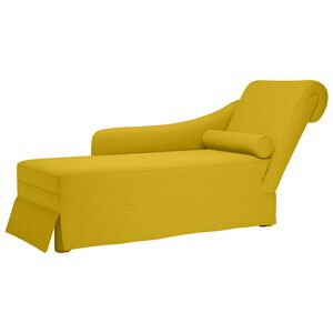 vidaXL Кушетка с болстер и десен подлакътник, жълт, кадифе
