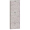 vidaXL Шкаф за обувки, бетонно сив, 59x17x169 см, инженерно дърво