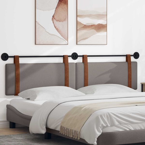 vidaXL Висяща табла Едноцветен Таупе 210 x 55 x 5 см Антично PU