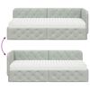 vidaXL Ъглова рамка за легло с матрак Светлосиво 80 x 200 cm Кадифе