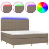 vidaXL Боксспринг легло с матрак и LED, таупе, 160x200 см, плат