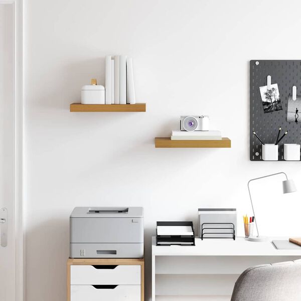vidaXL Стенен рафт 2 pcs Бежово 40 x 23,5 x 4 см Инженерно дърво