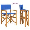vidaXL Сгъваем директорски стол Blue Solid Wood Teak