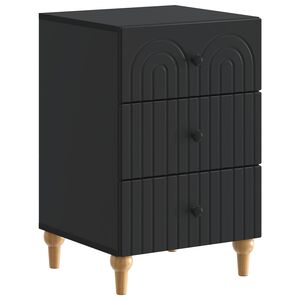 vidaXL Нощен шкаф Черно 43x 41 x 66,5 см Инженерна дървесина