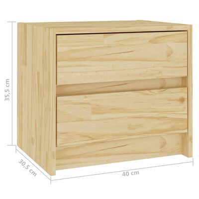 vidaXL Нощно шкафче, 40x30,5x35,5 см, бор масив