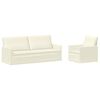 vidaXL Комплект дивани 2 pcs Кремаво Кордюрова тъкан