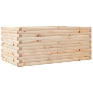 vidaXL Градинска кашпа 110x60x45,5 см масивна борова дървесина