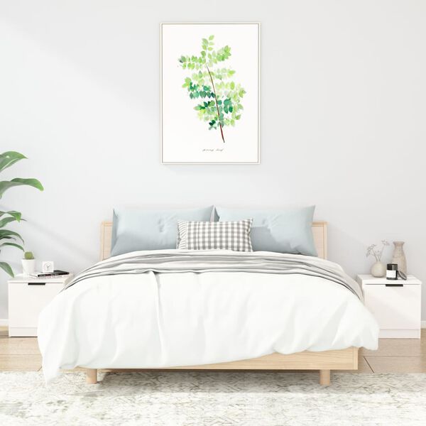 vidaXL Нощни шкафчета, 2 бр, бял гланц, 40x39x40 см