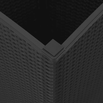 vidaXL Градински кашпи, 2 бр, черни, 32,5x32,5x57 см, PP
