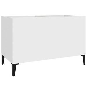 vidaXL Шкаф за грамофонни плочи бял 74,5x38x48 см инженерно дърво