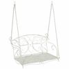 vidaXL Лавица с люлка Стомана 105,5 x 61 x 56 см Антично бяло