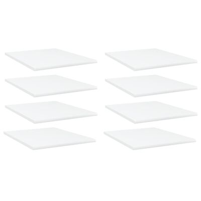 vidaXL Рафтове за етажерка, 8 бр, бели, 40x50x1,5 см, ПДЧ